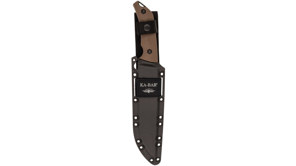 KA-BAR Knives Camp Turok Knife, 8in, 1095 Cro-Van Steel, Drop Point, Brown Ultramid Handle, 7511