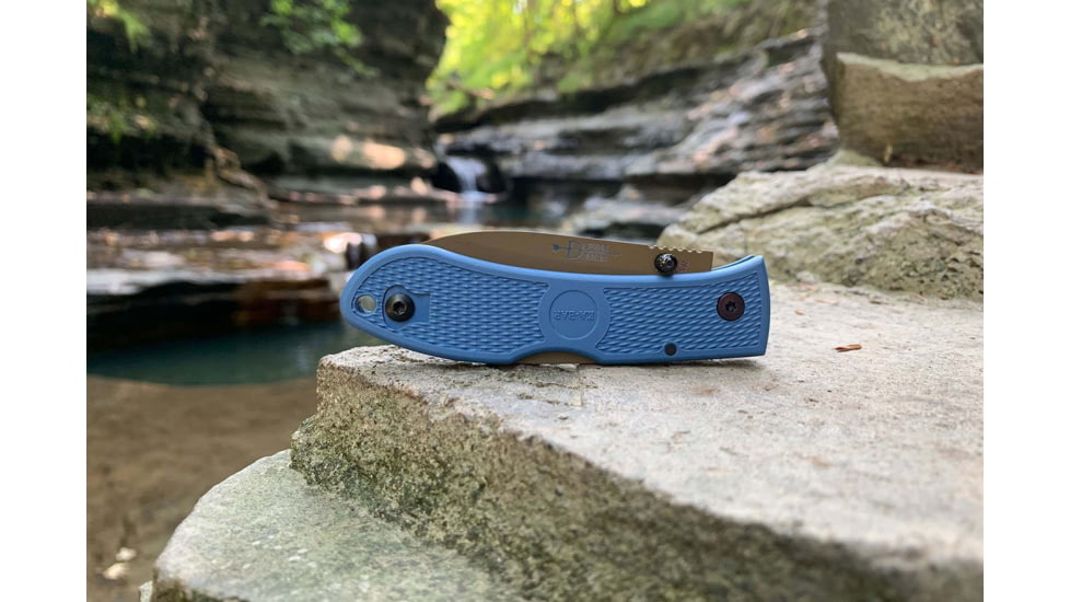 KA-BAR Knives D2 Folding Hunter, Steel Blue, 7.25, 4062D2