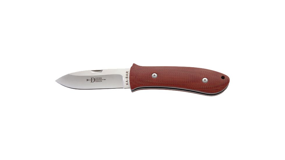 Ka-Bar Knives Dozier, Big Easy, Slip Joint Folding Straight Edge Knife w/ Hard Sheath, BROWN 2-4084-3