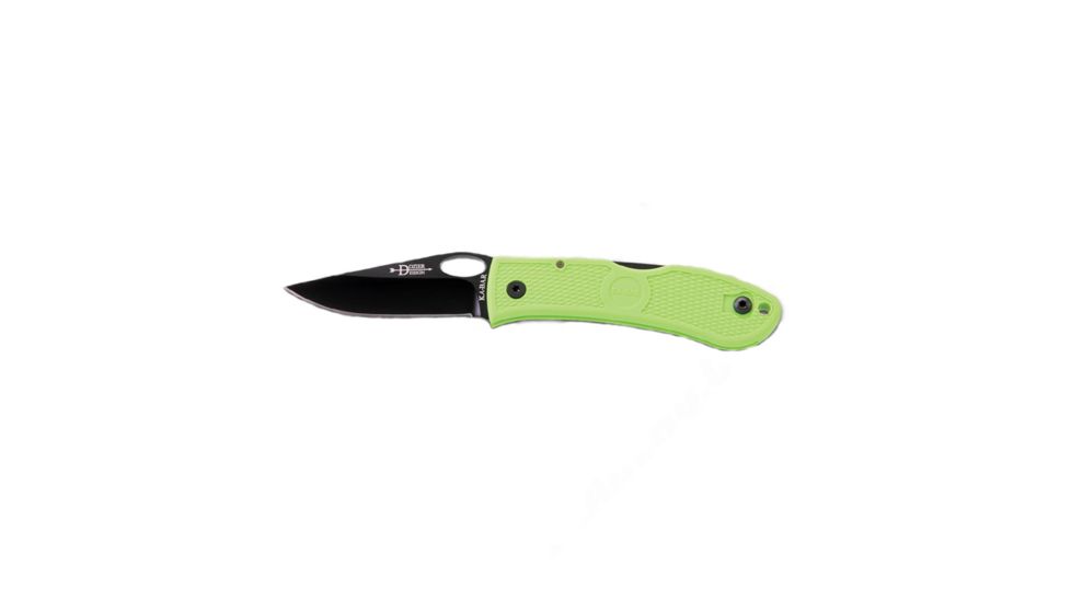 KA-BAR Knives Dozier - Folding Hunter Knive w/Thumb Notch, 3in Aus 8A Stainless Steel Blade, Zytel Handle, Zombie Green, 4065ZG