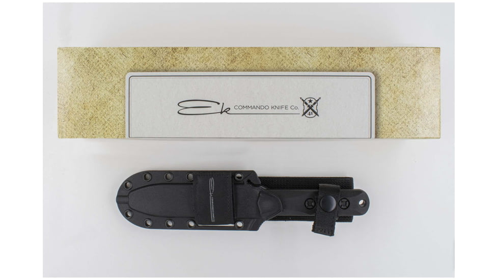 KA-BAR Knives EK Cammando Short Fixed Blade Knife, 4.312in, Drop Point, 1095 Cro-Van Blade, Ultramid Black Handle, Black, EK51