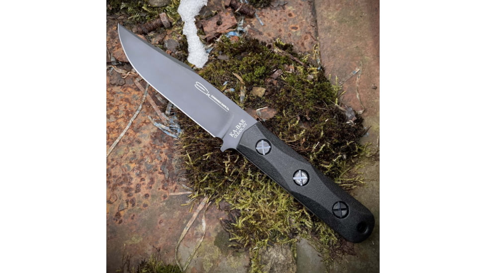 KA-BAR Knives EK Cammando Short Fixed Blade Knife, 4.3in, 1095 Cro-Van, Drop Point Fized Blade, Ultramid Handle, EK51
