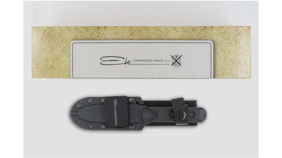 KA-BAR Knives EK Cammando Short Fixed Blade Knife, 5.062in, Clip Point, 1095 Cro-Van Blade, Ultramid Black Handle, Black, EK50