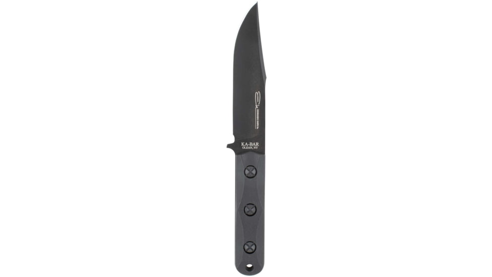 KA-BAR Knives EK Cammando Short Fixed Blade Knife, 5.062in, Clip Point, 1095 Cro-Van Blade, Ultramid Black Handle, Black, EK50