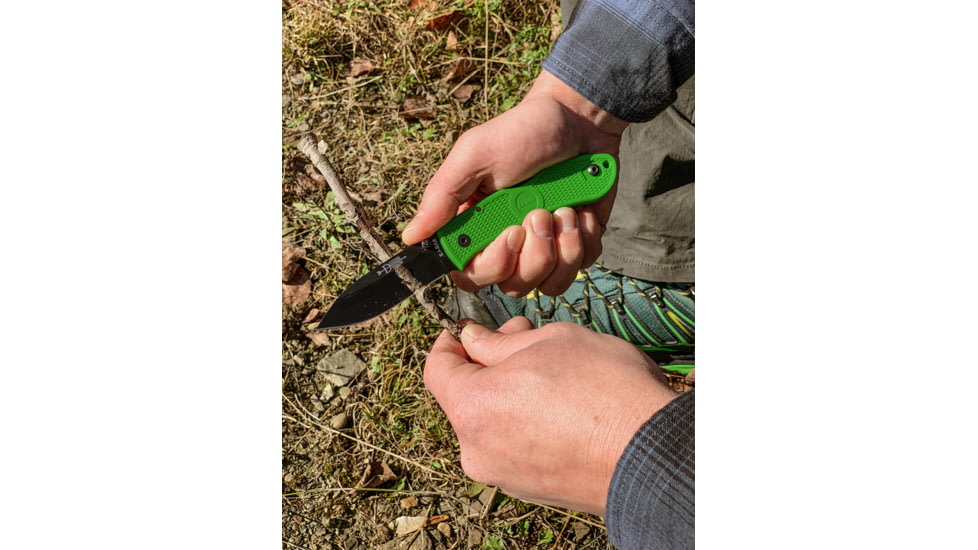 KA-BAR Knives Folding Hunter, Folding Knife, 7.25in, AUS 8A SS Steel, Kelly Green Zytel Handle, Green Black, 7.25, 4062KG