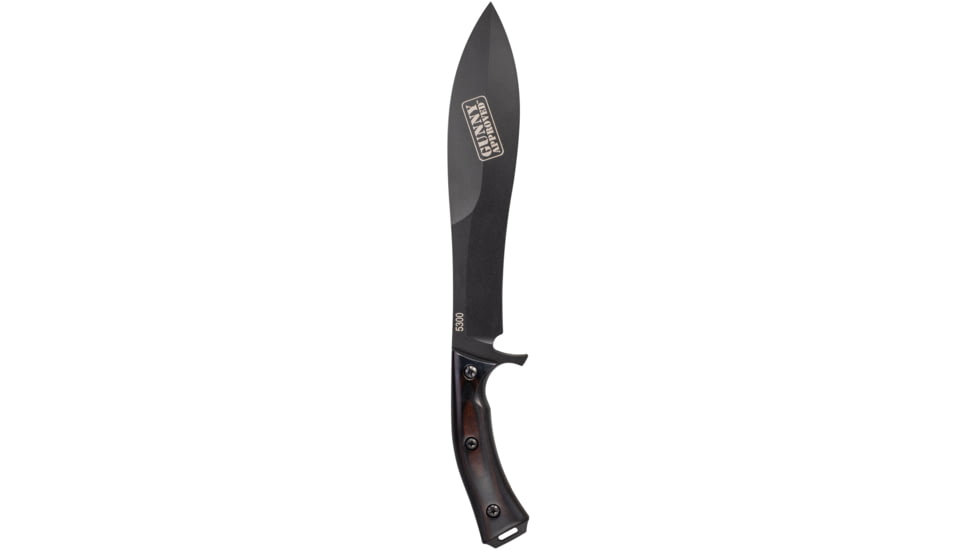 KA-BAR Knives Gunny Fixed Blade Knife, 9.75in, 1095 Cro-Van, Spear Point, Webb Wood, Black, 5300