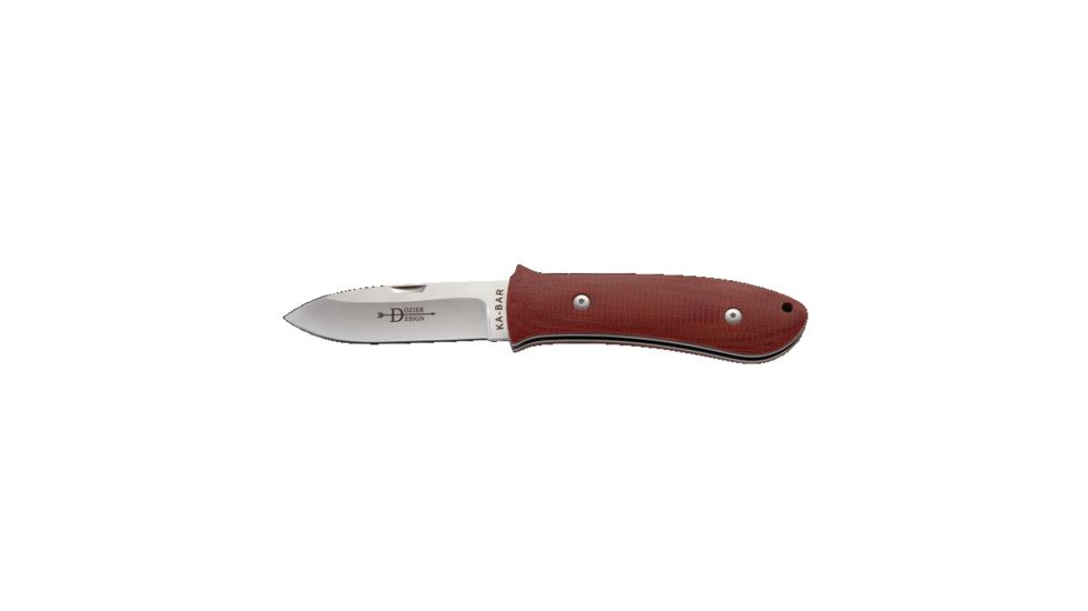 KA-BAR Knives Inbig Easyin Slip Joint Folder Knive, 440A Stainless Steel 3-1/2in Blade, Micarta Handle, 4084