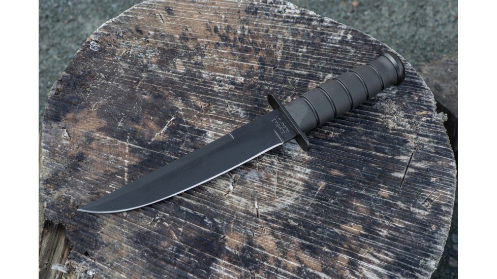 KA-BAR Knives Ka-Bar Modified Tanto Knife, Fixed Blade, 12.75in, 1095 Cro-Van Steel, Kraton G Handle, Black, 12.75, 1266