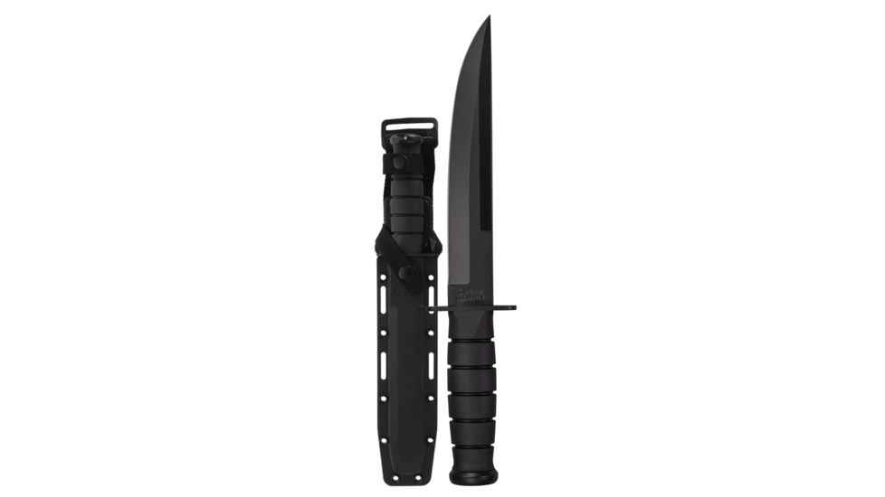KA-BAR Knives Ka-Bar Modified Tanto Knife, Fixed Blade, 12.75in, 1095 Cro-Van Steel, Kraton G Handle, Black, 12.75, 1266