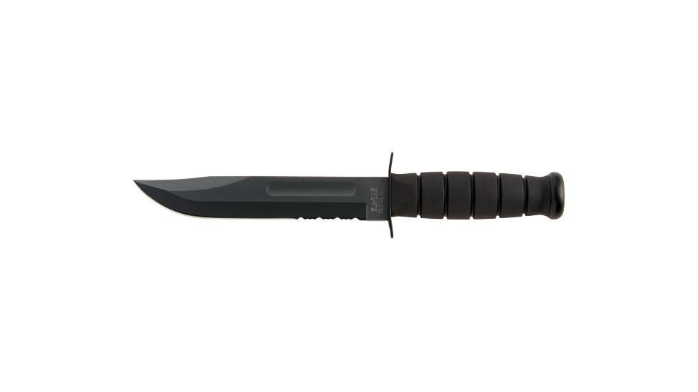 Ka Bar Knives Kb1214 Serrated 7in Black Utility Knife Kydex Sheath