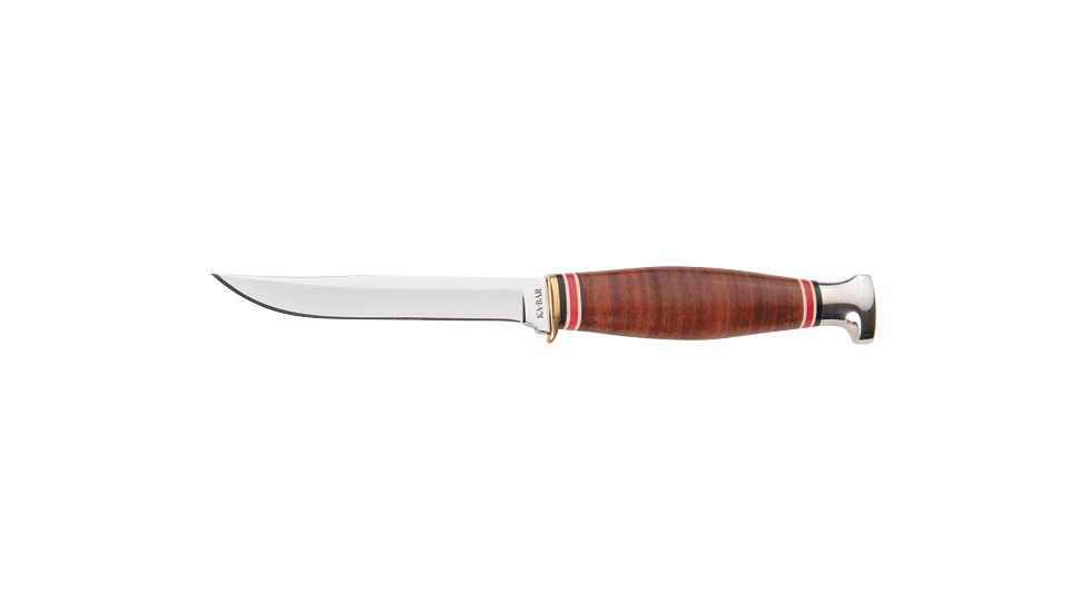 Ka Bar Knives Kb1226 Deluxe Little Fin Leather Handle Leather Sheath