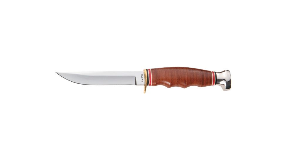 Ka Bar Knives Kb1232 Hunter 8 13in Stacked Leather Handle Leather Sheath