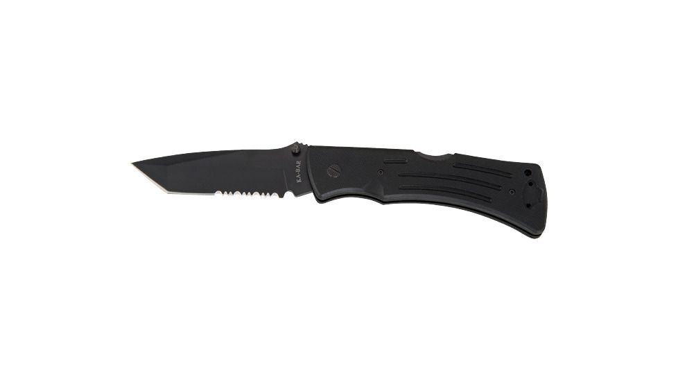 Ka Bar Knives Kb3065 Comboedge G10 Mule Black G 10 Handle Black Tanto Blade