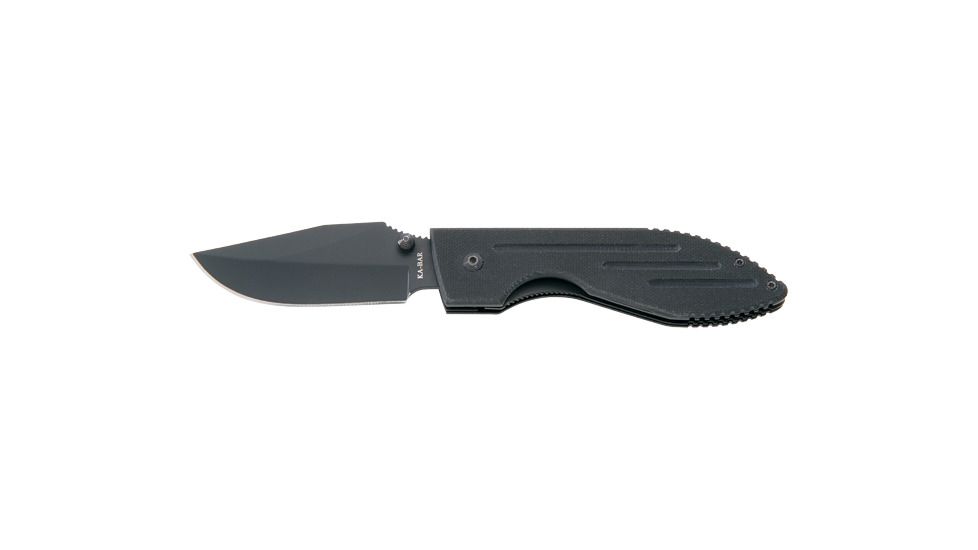 Ka Bar Knives Kb3072 Plain Warthog Folder Ii Black G 10 Handle Black Blade