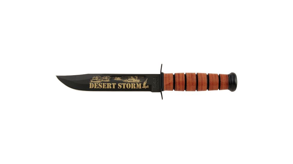 Ka Bar Knives Kb9152 Desert Storm 15th Ann Usmc Leather Handle Leather Sheath