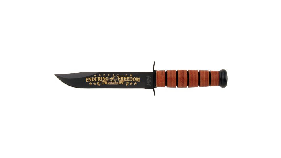 Ka Bar Knives Kb9170 Oef Afghanistan Usn With Brown Leather Sheath