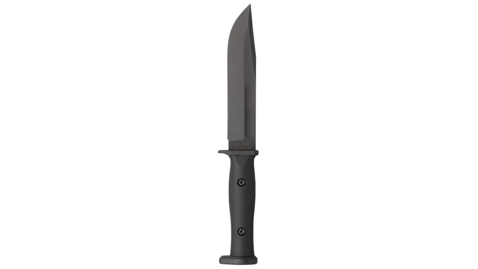 KA-BAR Knives Slabby, Fixed Blade Knife, 1095 Cro-Van, 6.86" Blade Length, 12.11" Overall Length, Plain Edge, Clip Point, Black Blade, Black Glass Filled Nylon Handle, Includes Sheath, 1310