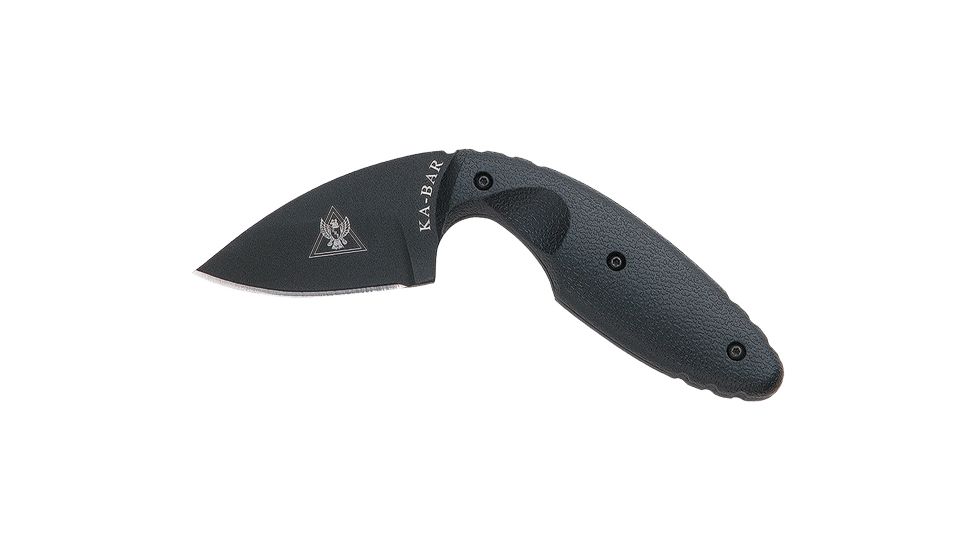 Ka-Bar Knives TDI Law Enforcement Straight Edge Knife w/ Hard Sheath, Black, Clampack 4-1480CP-0, EDEMO1