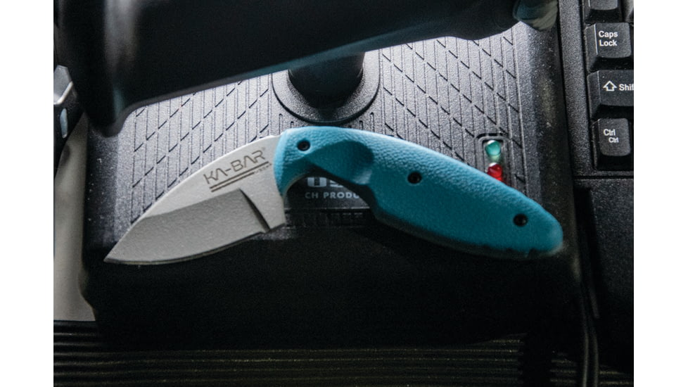 KA-BAR Knives USSF TDI Astro MP Fixed Blade Knife, 213in, AUS 8A Stainles Steel, Blue Zytel, 1480SF