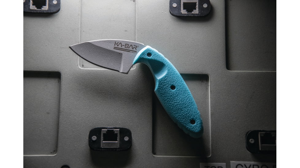 KA-BAR Knives USSF TDI Astro MP Fixed Blade Knife, 213in, AUS 8A Stainles Steel, Blue Zytel, 1480SF
