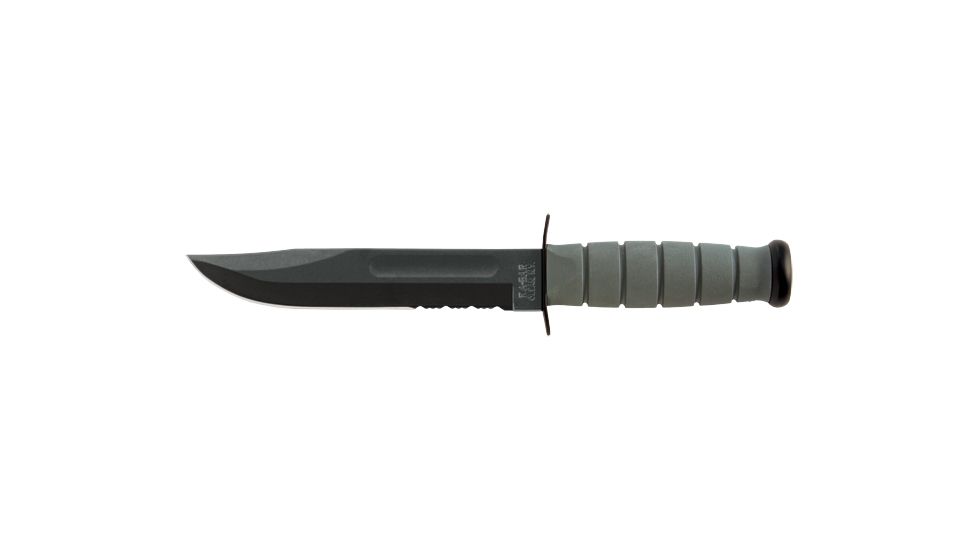 Ka-Bar Knives Utility Serrated Knife w/ Hard Sheath, Foliage Green, Clampack 4-5012CP-9