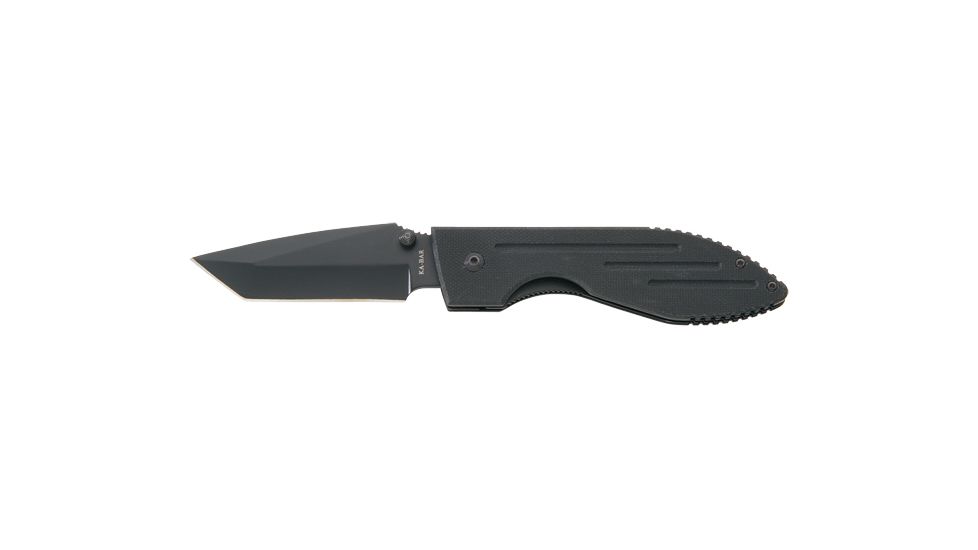 Ka-Bar Knives Warthog Tanto Folding Straight Edge Knife w/ Pocket Clip, Clampack, BLACK 4-3074CP-9