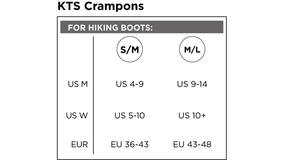 Kahtoola KTS Hiking Crampons, Red, Small/Medium, KT01001