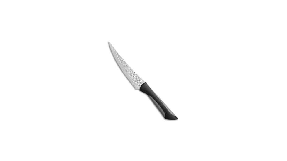 kai housewares Luna Multi-Utility Kitchen Knife, 6.00in, Stainless Steel, Trailing Point Blade, Polymer, Black/Gray Handle, Black/Gray/Silver, 11.375 inch, BHQ-50042