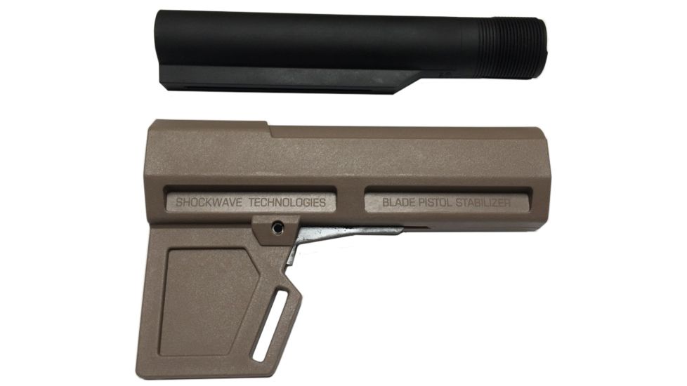 KAK Shockwave 2.0 Blade Stabilizer Brace w/Buffer Tube, FDE SHOCKWAVE-2.0-BLADE-TUBE-FDE