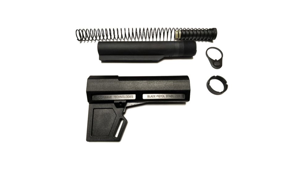 KAK Shockwave 2.0 Package, Pistol Stabilizer Brace/Tube/Buffer/Buffer Spring/Endplate/Castle Nut, Black SHOCKWAVE-2.0-PACKAGE-BLACK