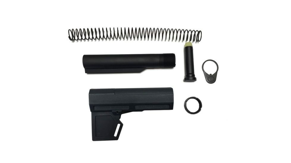 KAK Shockwave 2.0 Package, Pistol Stabilizer Brace/Tube/Buffer/Buffer Spring/Endplate/Castle Nut, Grey SHOCKWAVE-2.0-PACKAGE-GREY