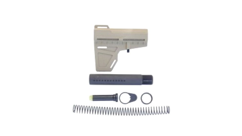 KAK Shockwave Package, Pistol Stabilizer Brace/Tube/Buffer/Buffer Spring/Endplate/Castle Nut, FDE SHOCKWAVE-PACKAGE-FDE