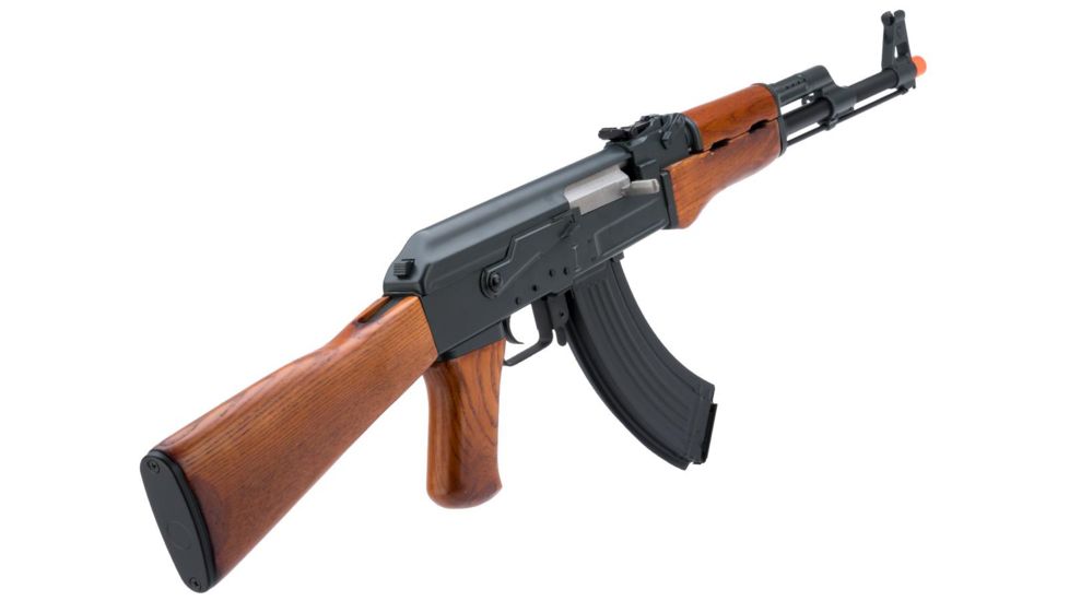 Kalashnikov Licensed AK-47 Airsoft AEG Rifle w/ Electric Blowback and Real Wood, Black/Brn, Large, 12916