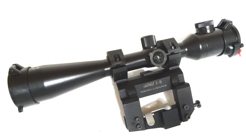 Kalinka Optics KOM 10x42 Illuminated LD Reticle Rifle Scope, Side Parallax, 59mm Universal AK and SVD Mount, Black, GSKOM1042LD59