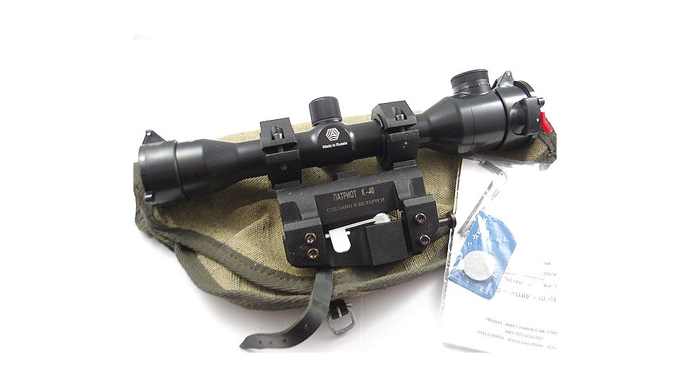 Kalinka Optics KOM 4x32 Illuminated Modern 1000m Reticle Rifle Scope w/ Focus, 40mm Universal Mount, Black, GSKOM432MLC40