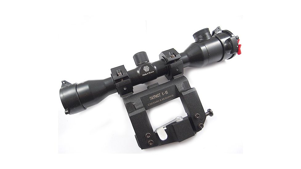 Kalinka Optics KOM 4x32 Illuminated Modern 1000m Reticle Rifle Scope w/ Focus, 65mm Universal AK and SVD Mount, Black, GSKOM432MLC65