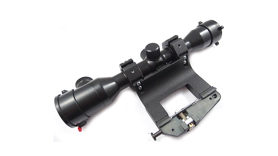 Kalinka Optics KOM 4x32 Illuminated Modern 1000m Reticle Rifle Scope w/ Focus, 65mm Universal AK and SVD Mount, Black, GSKOM432MLC65