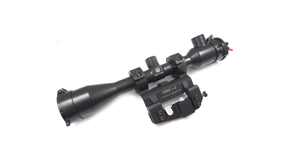 Kalinka Optics KOM 6x42 Illuminated Modern 1000m Reticle Rifle Scope w/ Focus, 47mm Universal SVD Mount, Black, GSKOM642MLC47