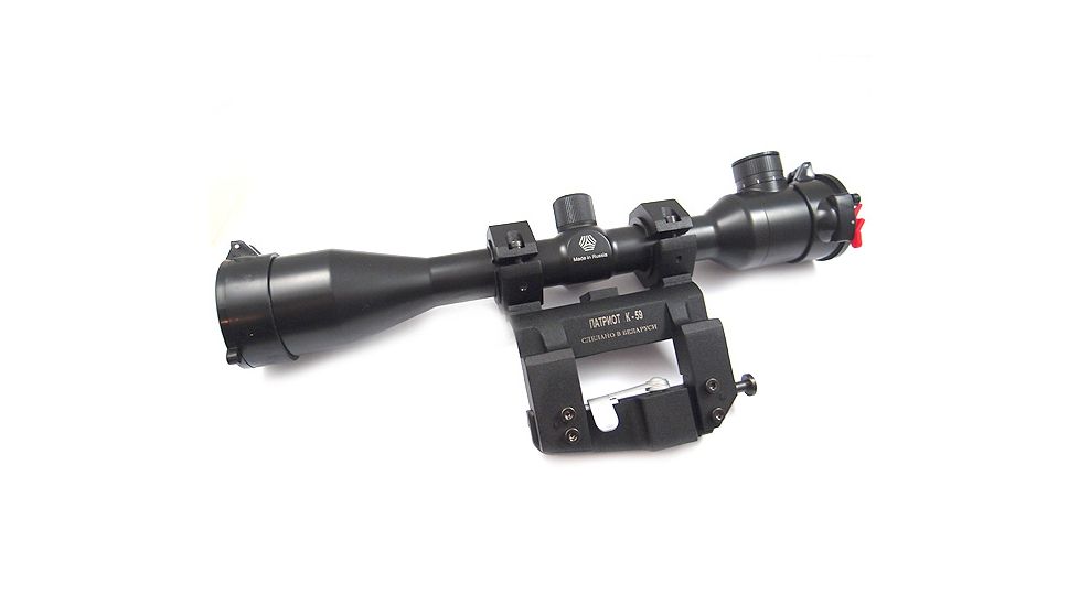 Kalinka Optics KOM 6x42 Illuminated Modern 1000m Reticle Rifle Scope w/ Focus, 59mm Universal AK and SVD Mount, Black, GSKOM642MLC59