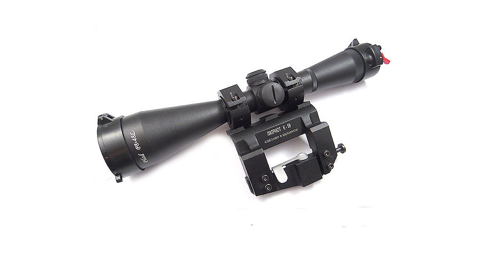 Kalinka Optics KOM 8x48 Illuminated 1000m Dragunov Reticle Rifle Scope, 59mm Universal AK and SVD Mount, Black, GSKOM848MLC59