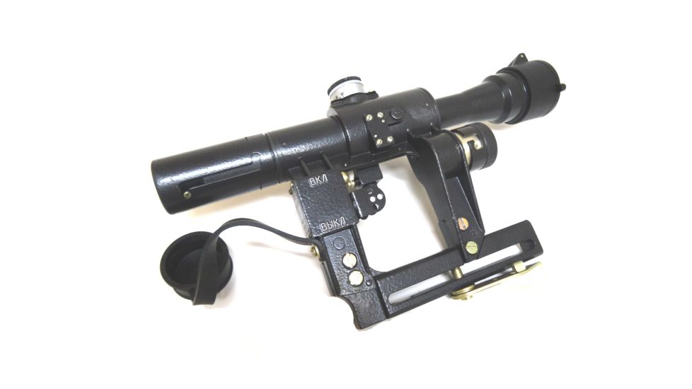 Kalinka Optics POSP 4x24 Rifle Scope, 1000m Rangefinder, AK with Sunshade, Black, GSPOSP424AK1SS