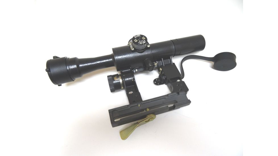 Kalinka Optics POSP 4x24 Rifle Scope, 1000m Rangefinder, AK with Sunshade, Black, GSPOSP424AK1SS