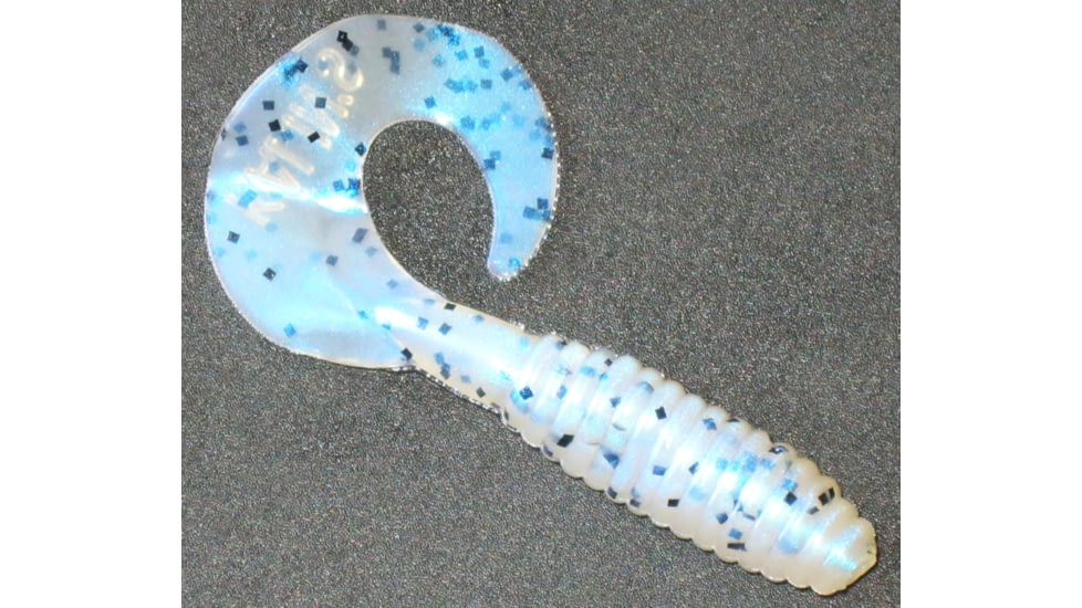 Kalins Fishing Kalin Lunker Grub, 3in, Blue Peal Salt &amp; Pepper, 10/Pack, 3G10-106