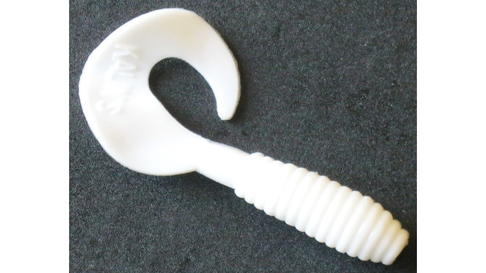 Kalins Fishing Kalin Lunker Grub, 3in, White, 10/Pack, 3G10-215