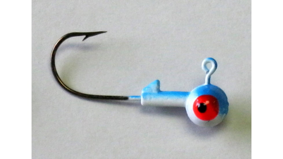 Kalins Fishing Kalin Roundhead Jig, 1/8oz, Size 1 Hook, Blue/White, 10/Pack, RH18-12