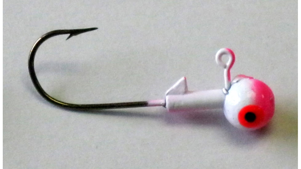 Kalins Fishing Kalin Roundhead Jig, 1/8oz, Size 1 Hook, Pink/White, 10/Pack, RH18-4