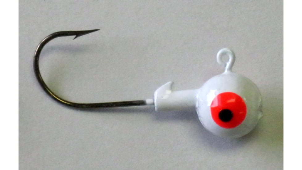 Kalins Fishing Kalin Roundhead Jig, 3/8oz, 2/0 Hook, White, 8/Pack, RH38-5