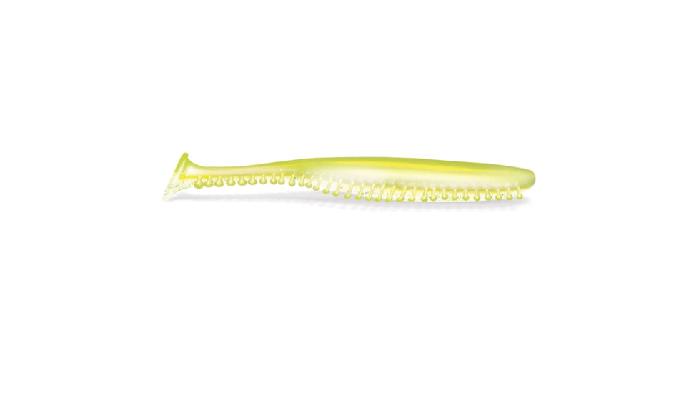 Kalins Fishing Kalin Tickle Tail SwimBait, 4.8in, Chartreuse/Pearl/Hologram Flake, 8 Pack, 48TT8-892