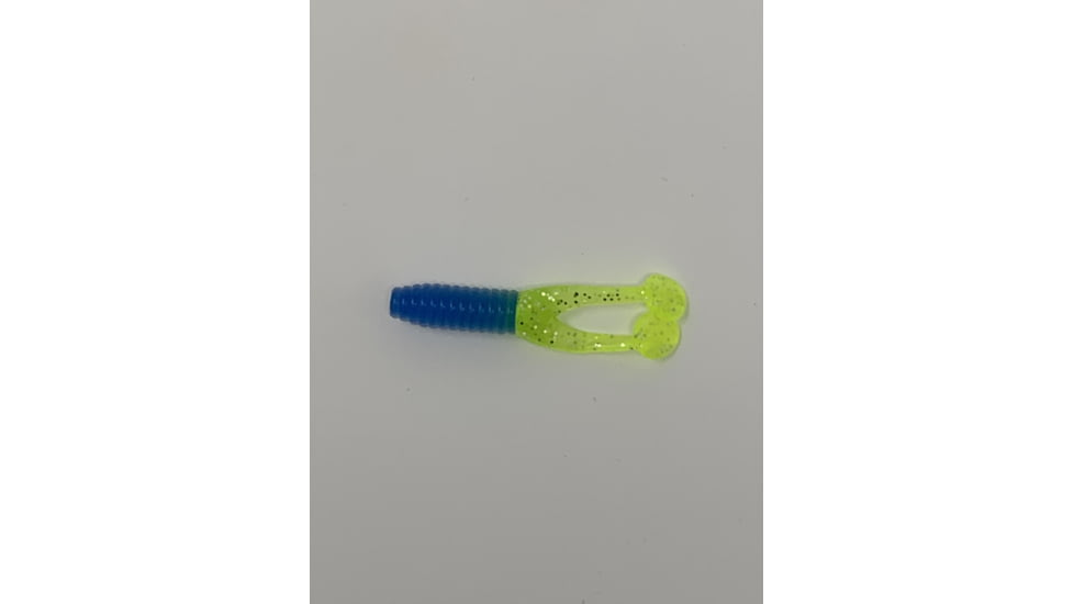 Kalin's Fishing Kalin Triple Threat Crappie Scrub TwinTail Soft Bait, 4, 1.75in, Blue/Silver/Chartreuse, TSC10-890