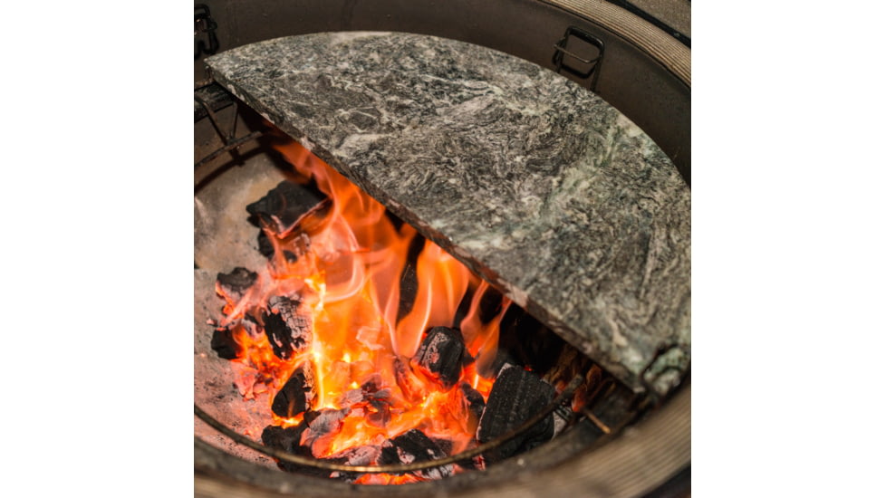 Kamado Joe Big Joe Half Moon Soapstone Cooking Surface, Gray, Large, BJ-HCGSSTONE